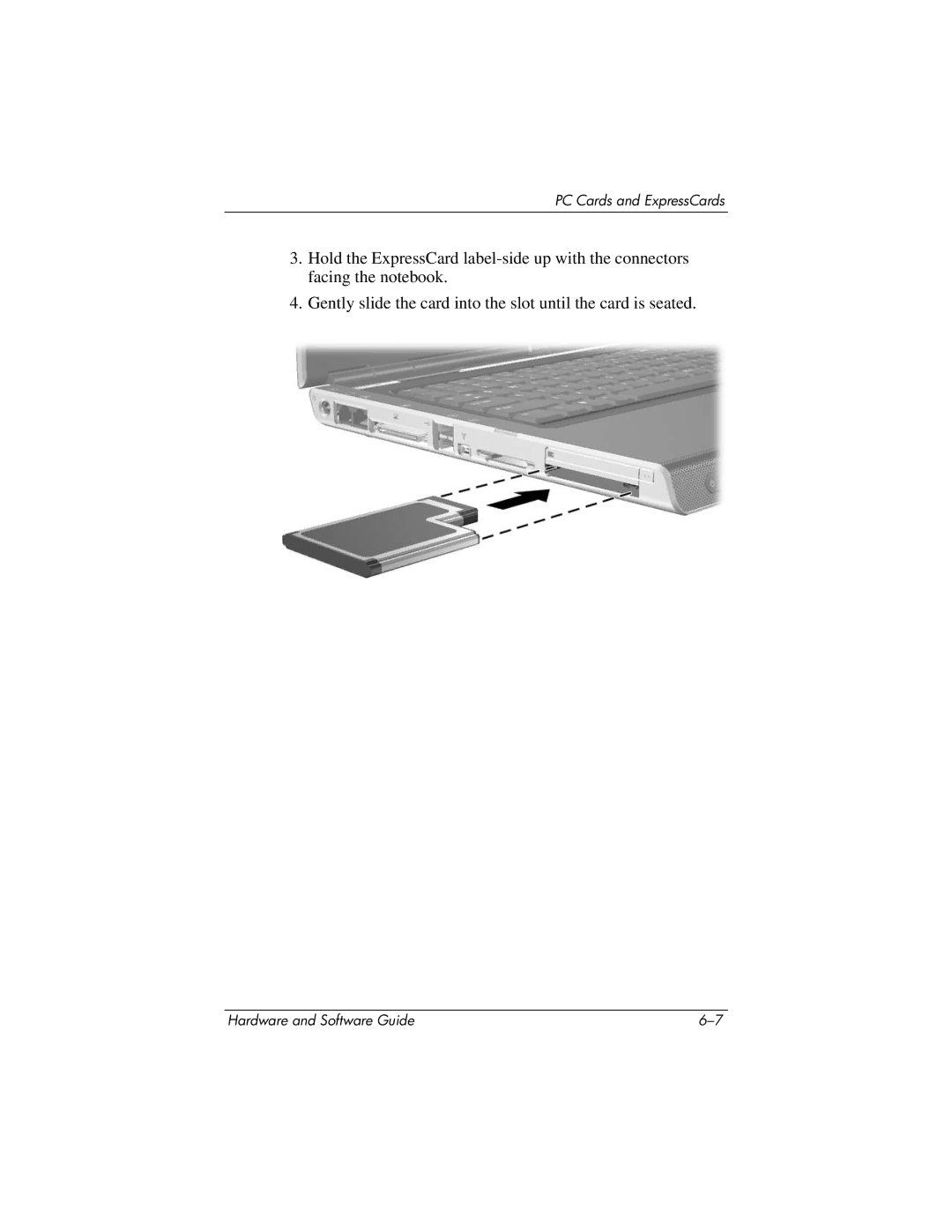 HP 375424-001 manual PC Cards and ExpressCards 