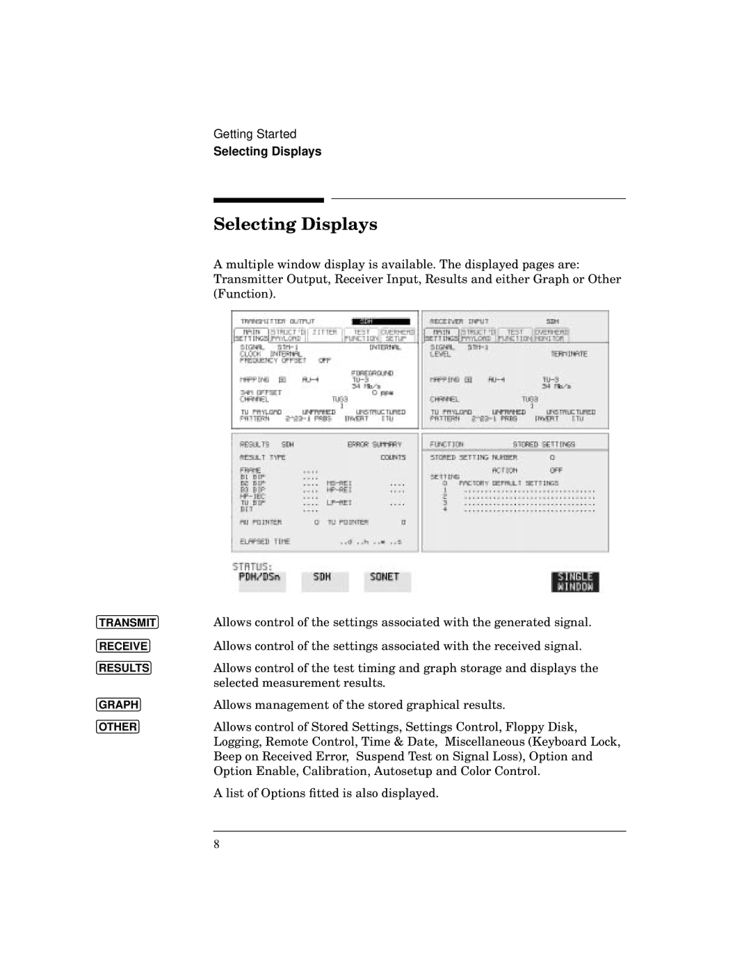 HP 37717C manual Selecting Displays 