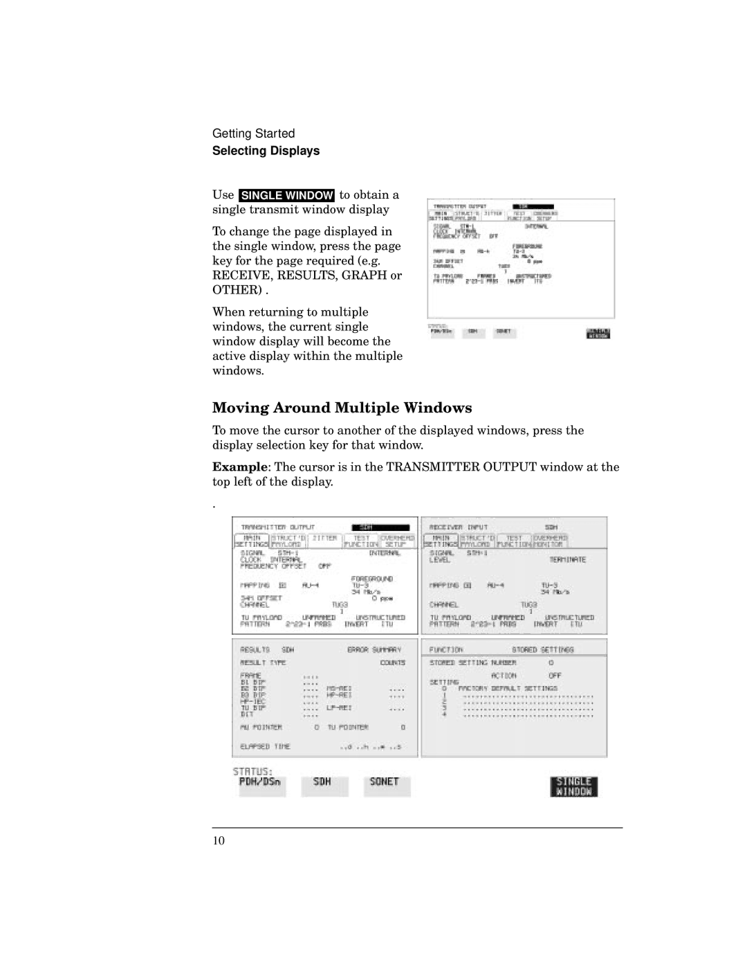 HP 37717C manual Moving Around Multiple Windows 