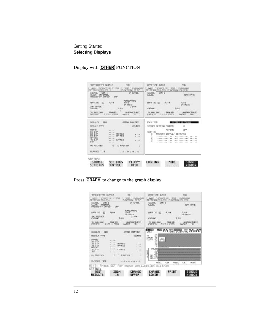 HP 37717C manual Selecting Displays 