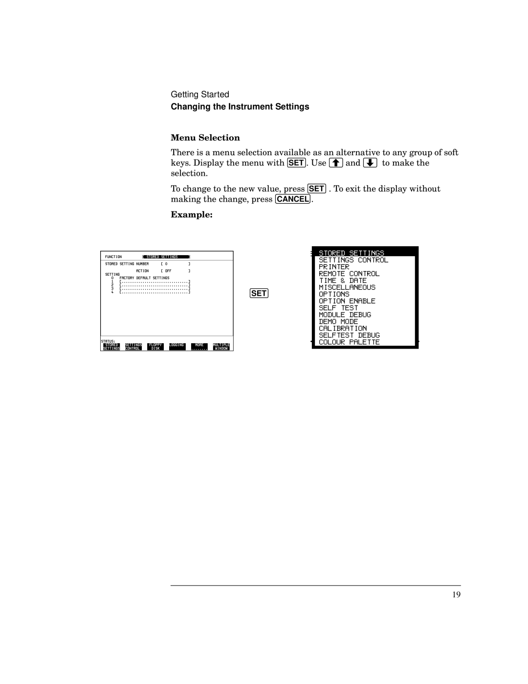 HP 37717C manual Menu Selection 