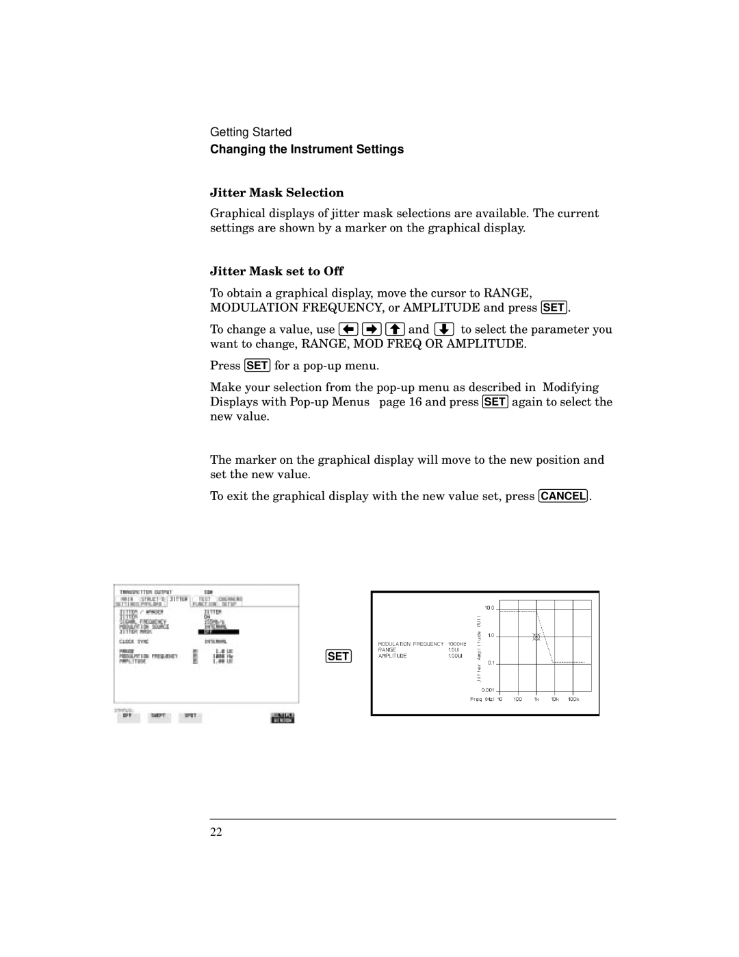 HP 37717C manual Jitter Mask Selection, Jitter Mask set to Off 