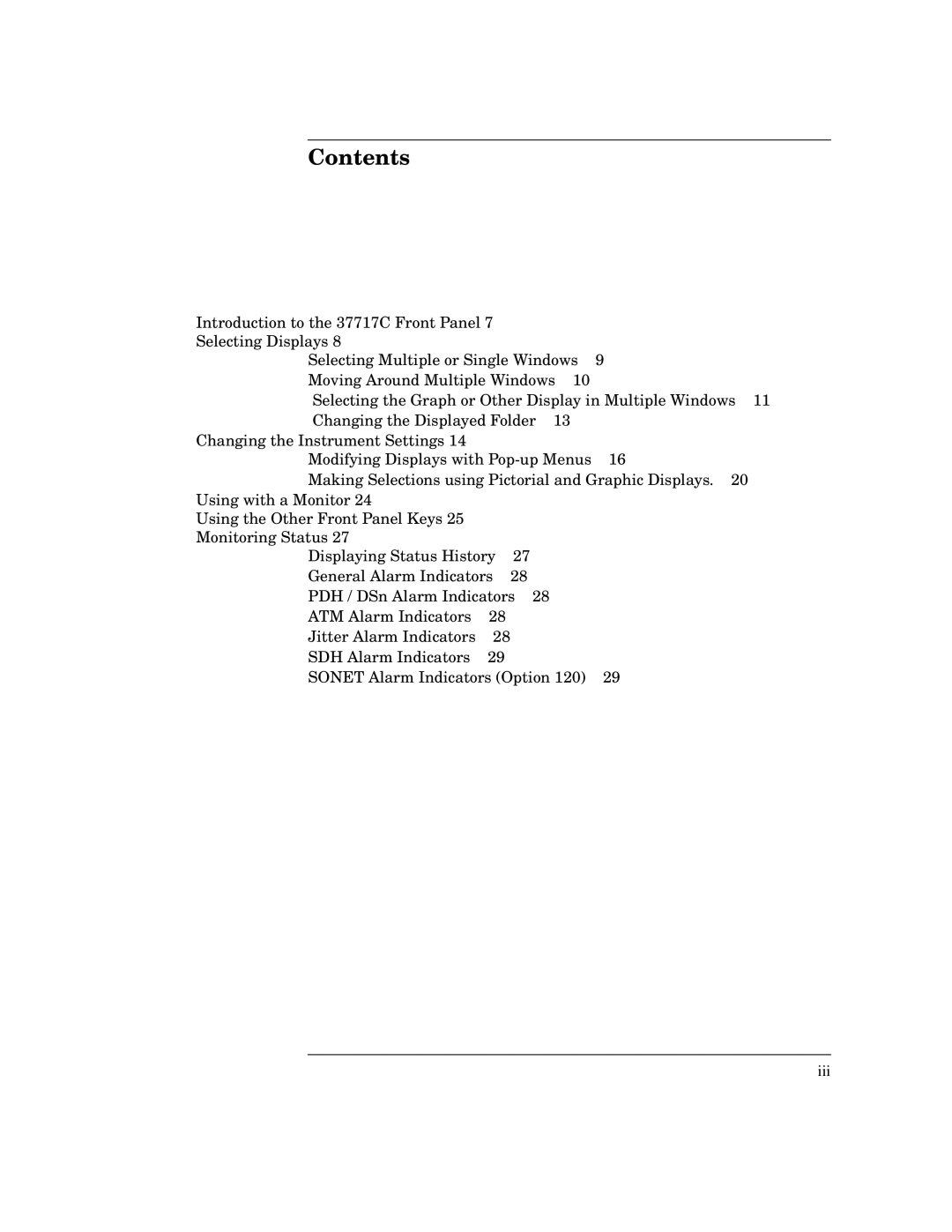 HP 37717C manual Contents 