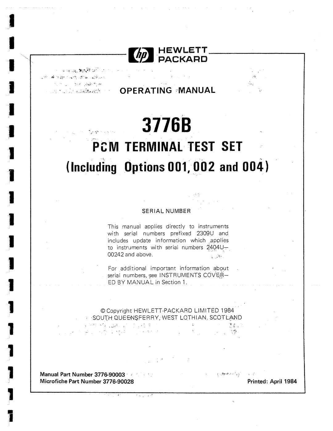 HP 3776B manual 