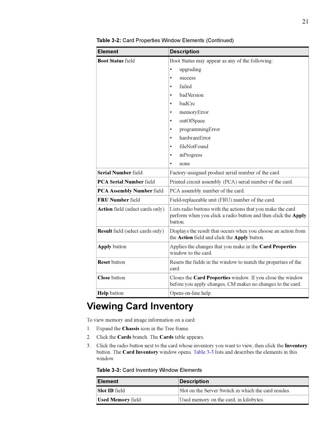 HP 377707-002 manual Viewing Card Inventory 