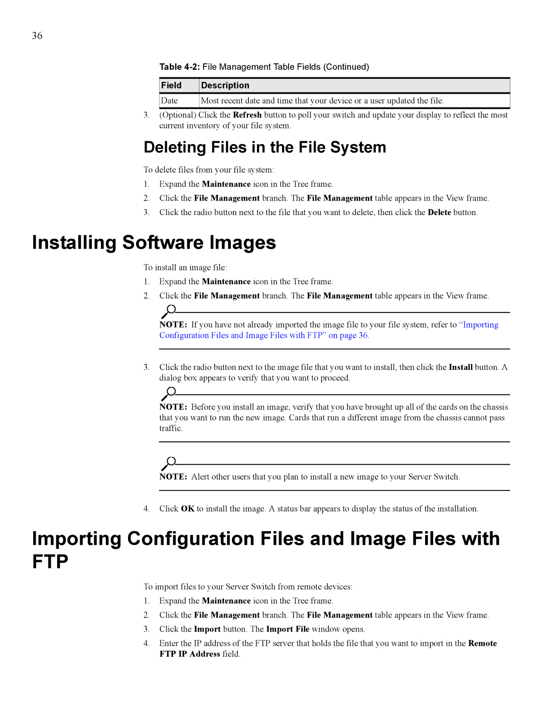 HP 377707-002 manual Installing Software Images, Importing Configuration Files and Image Files with 