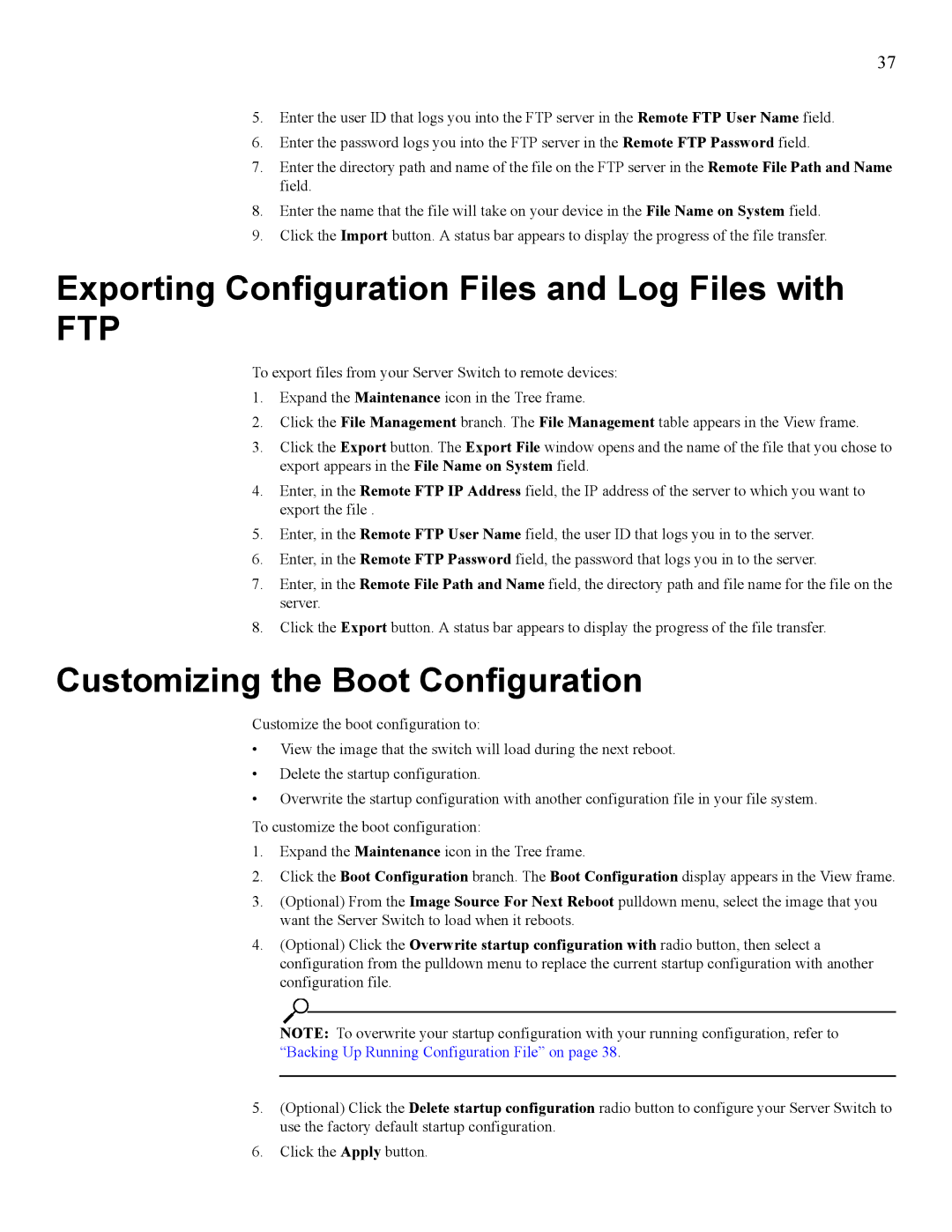 HP 377707-002 manual Exporting Configuration Files and Log Files with, Customizing the Boot Configuration 