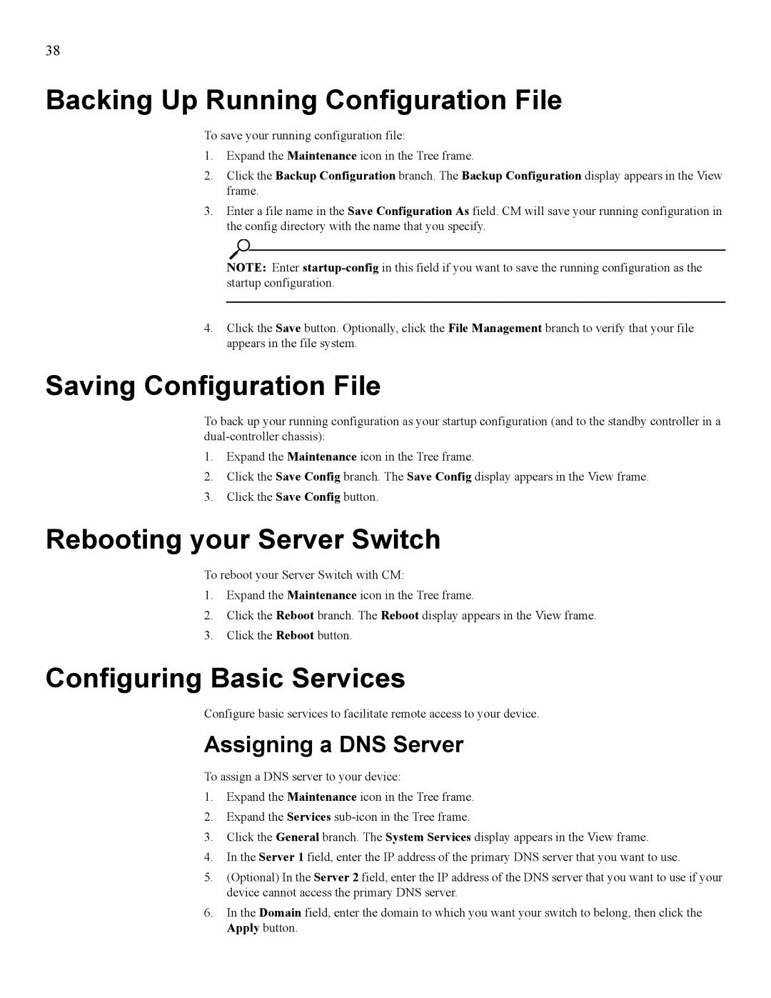 HP 377707-002 manual Backing Up Running Configuration File, Saving Configuration File, Rebooting your Server Switch 