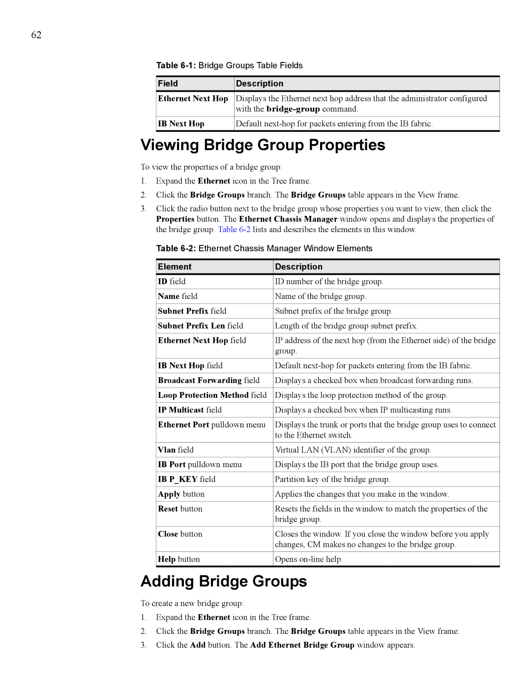 HP 377707-002 manual Viewing Bridge Group Properties, Adding Bridge Groups 