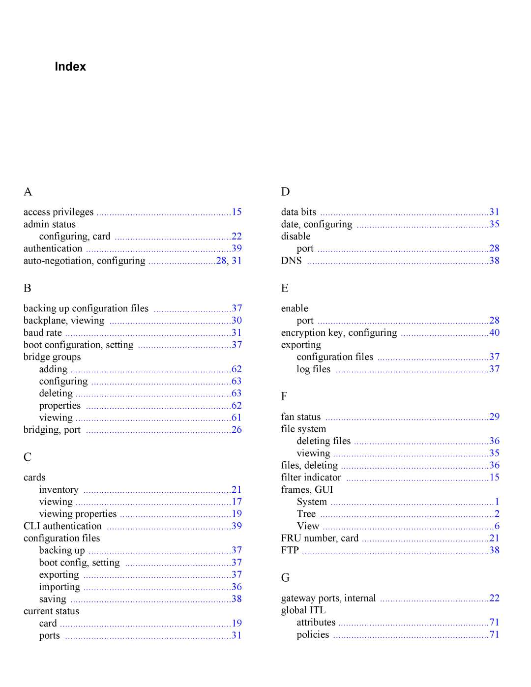 HP 377707-002 manual Index 