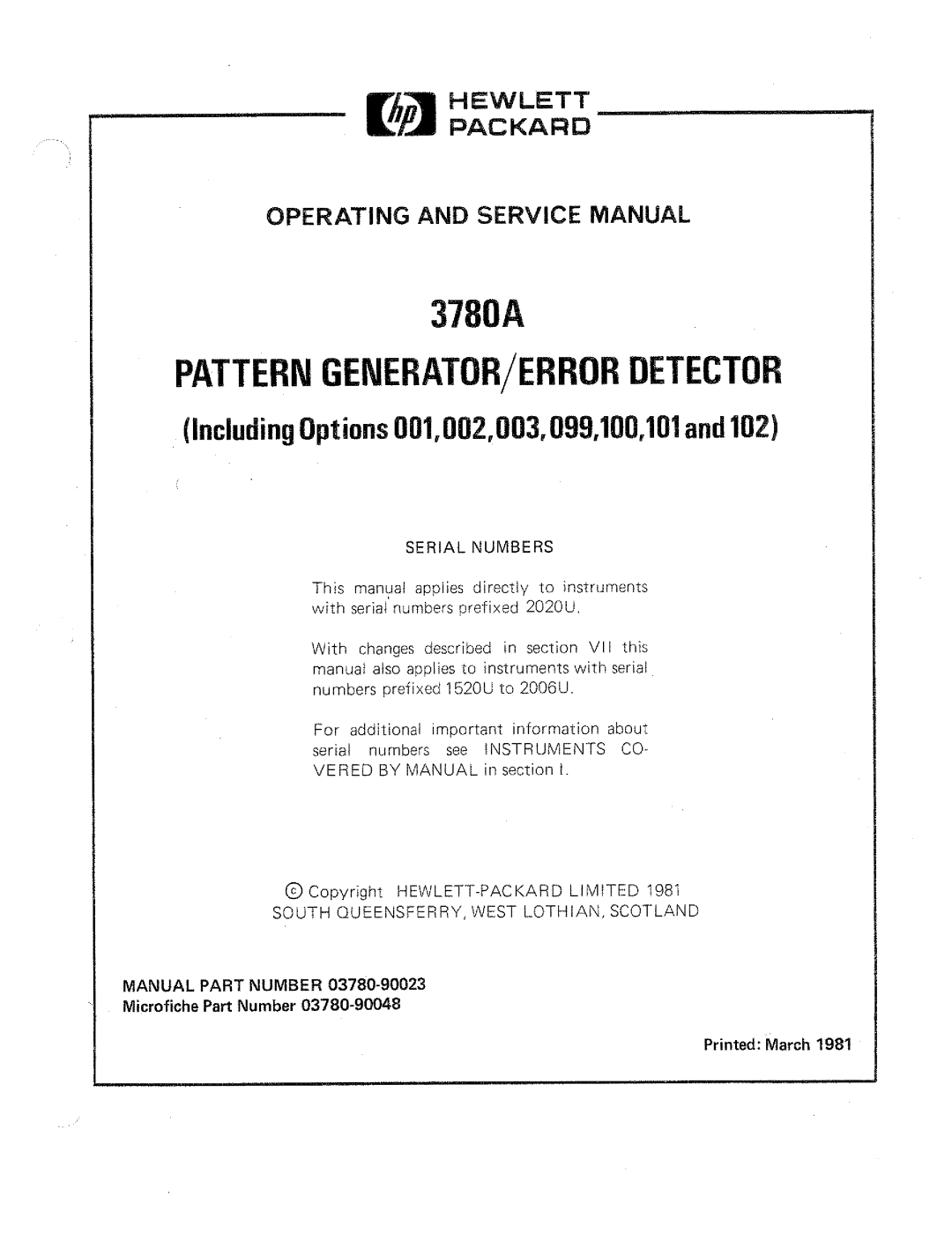 HP 3780A manual 