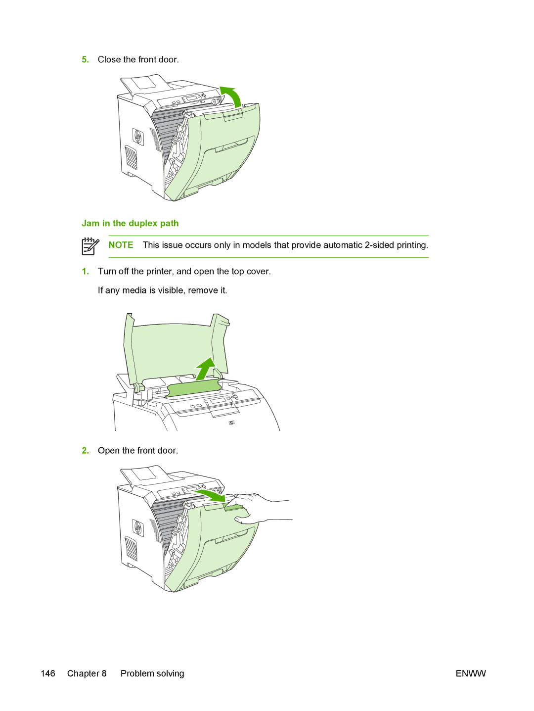 HP 3800 manual Jam in the duplex path 