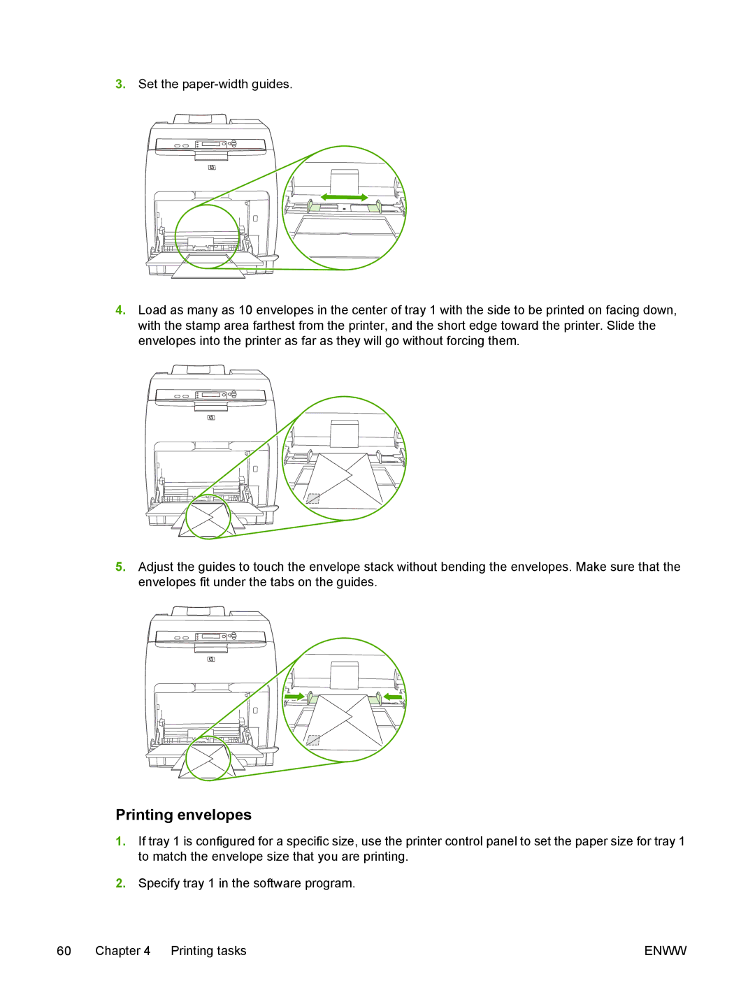 HP 3800 manual Printing envelopes 