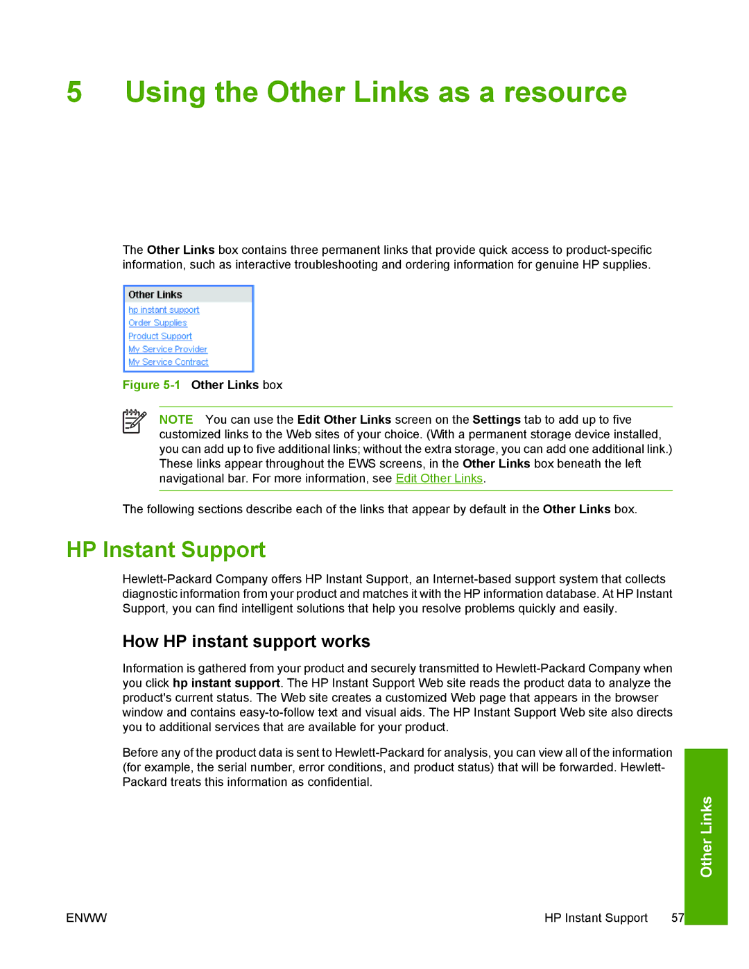 HP 3800 manual Using the Other Links as a resource, HP Instant Support, How HP instant support works 