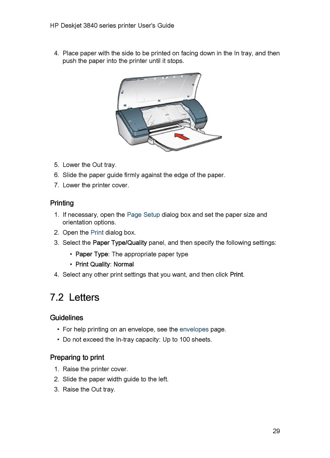 HP 3840 manual Letters, Print Quality Normal 