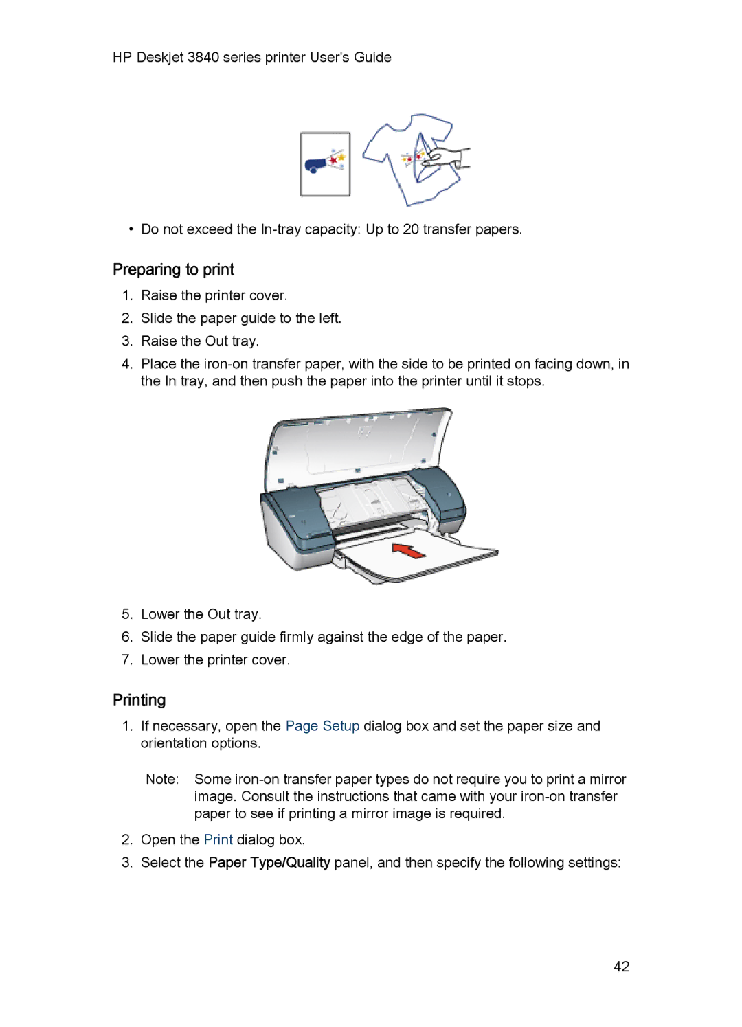 HP 3840 manual Preparing to print 