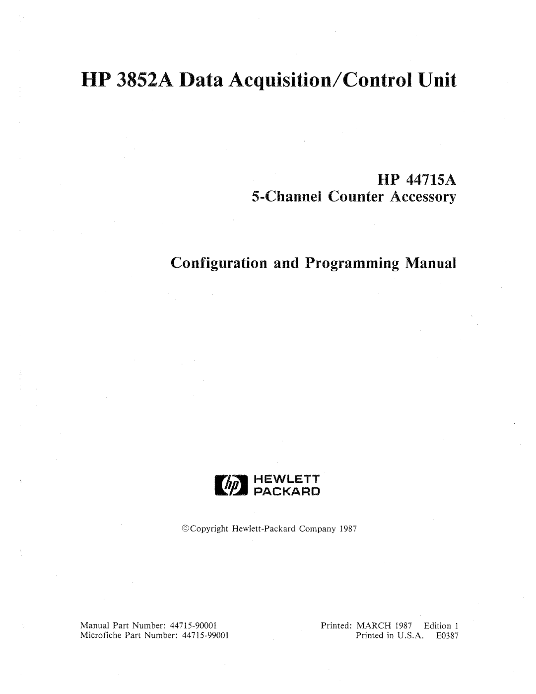 HP 44715A, 3852A manual 