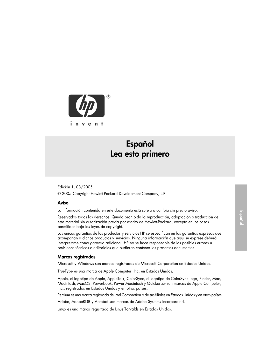 HP 3900 manual Aviso, Marcas registradas 