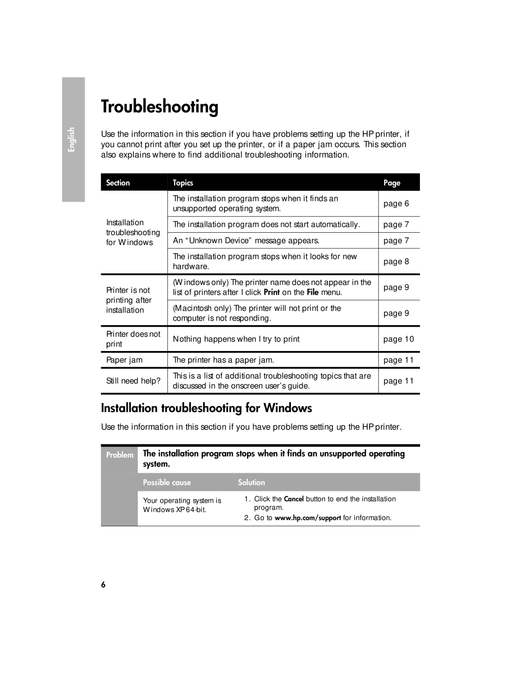 HP 3900 Troubleshooting, Installation troubleshooting for Windows, List of printers after I click Print on the File menu 