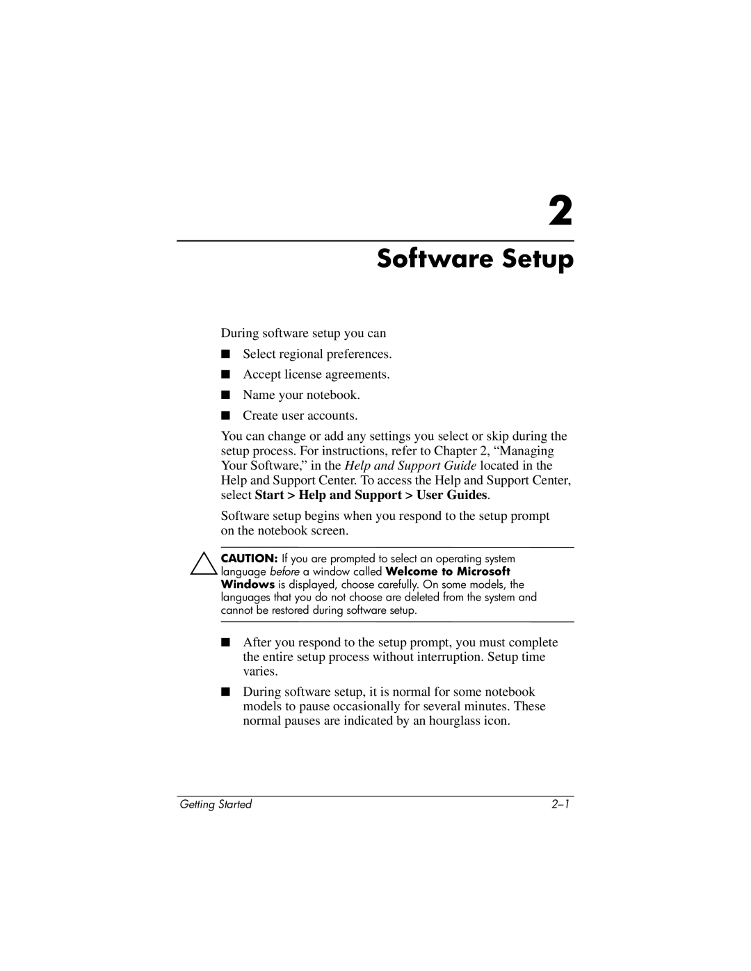 HP 393685-002 manual Software Setup 