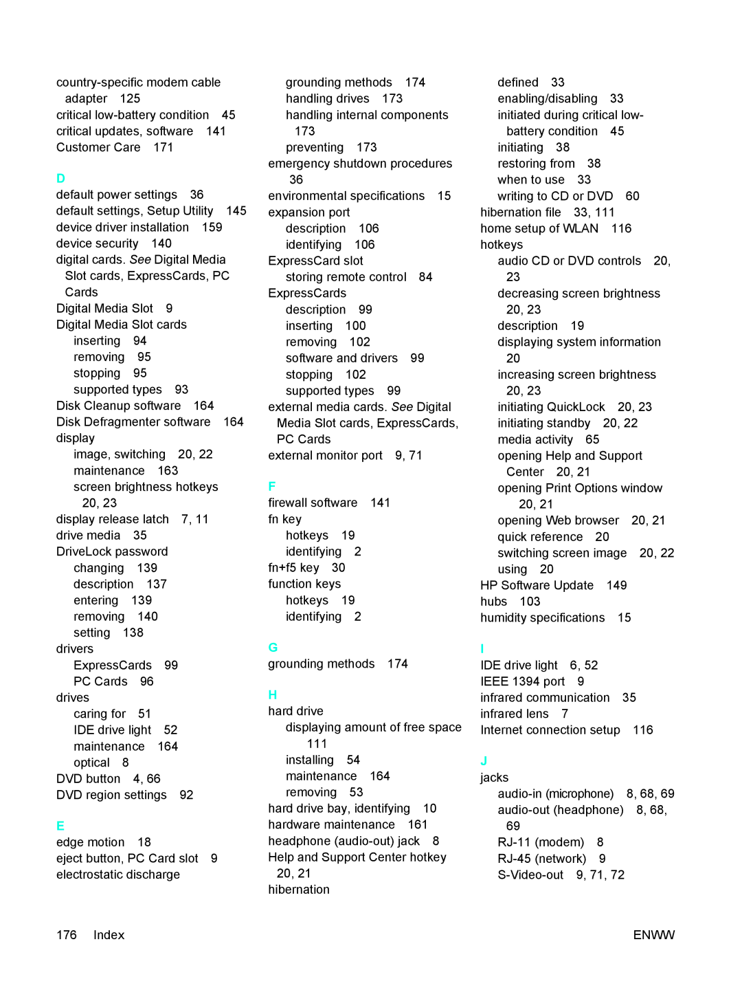 HP 397381-001 manual Enww 