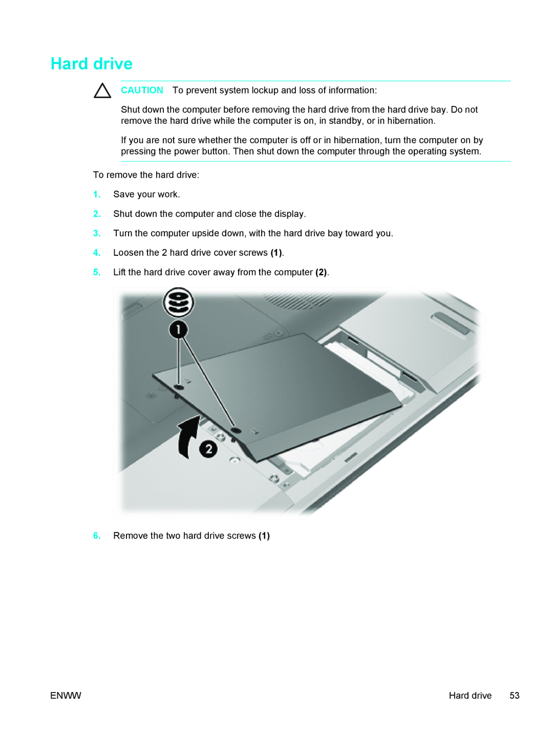 HP 397381-001 manual Hard drive 