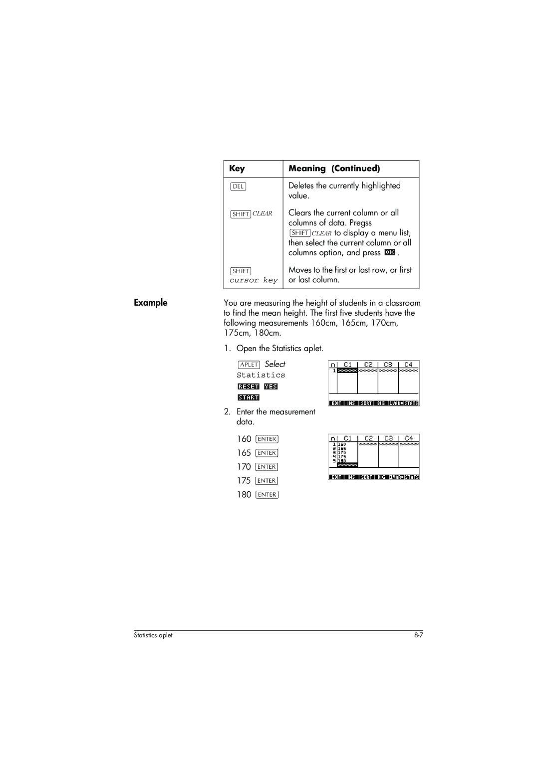 HP 39g+ Graphing manual Statistics 