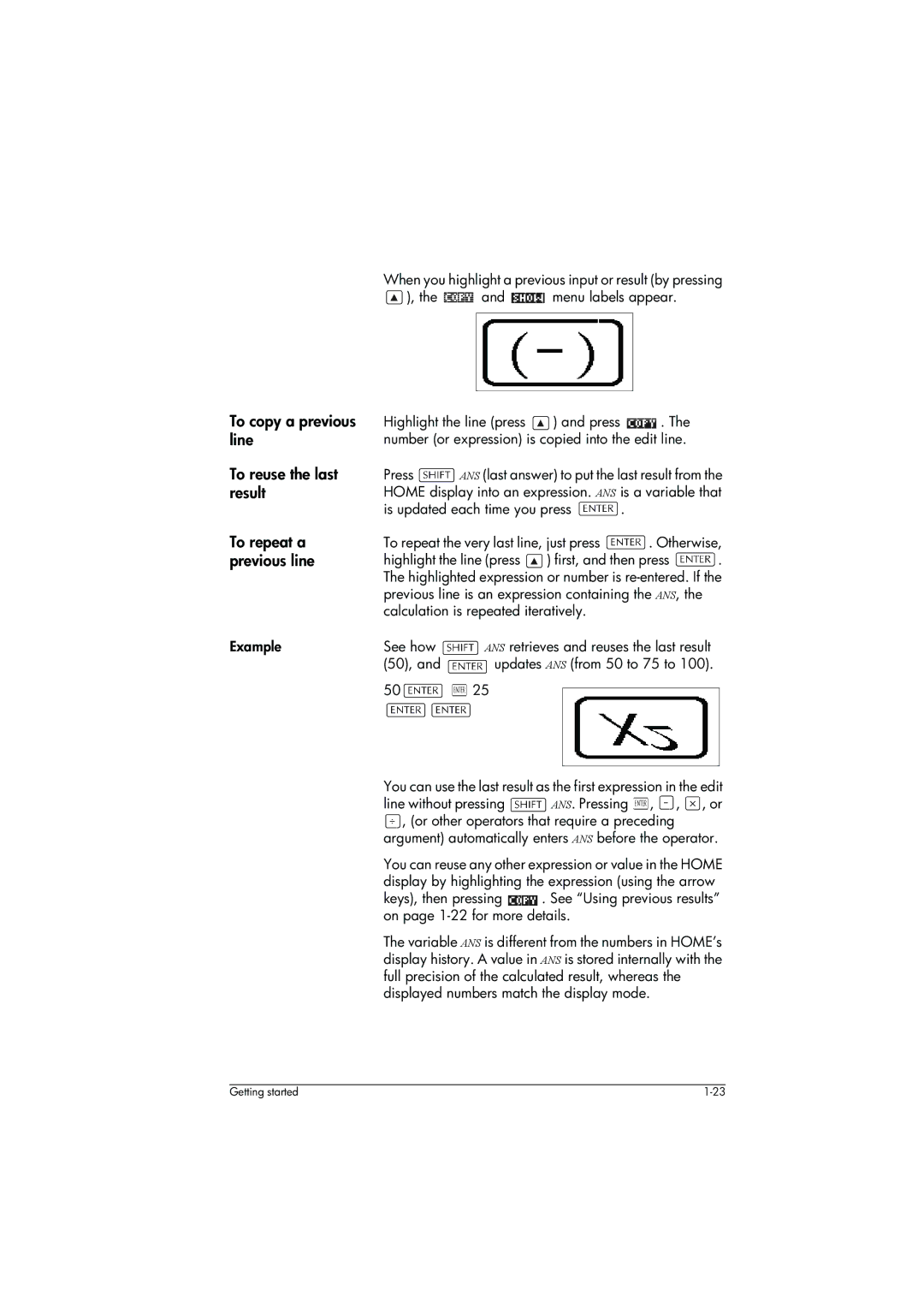 HP 39g+ Graphing manual Getting started 