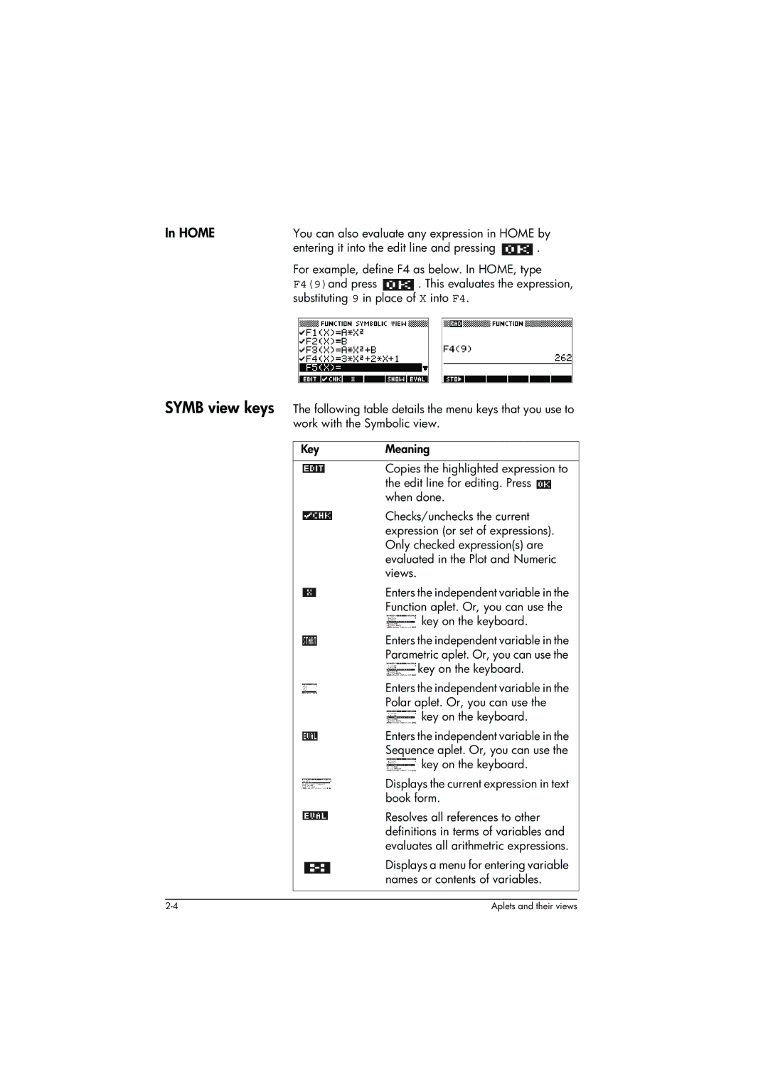 HP 39g+ Graphing manual Home 