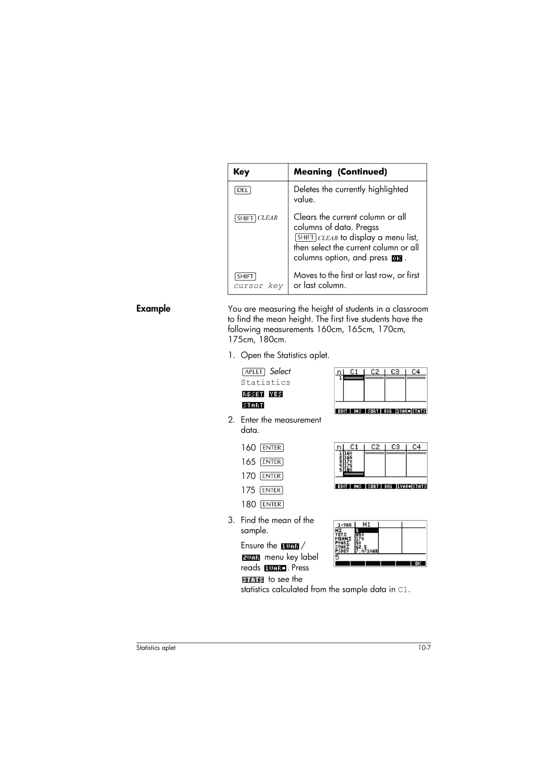 HP 39gs Graphing manual Statistics 