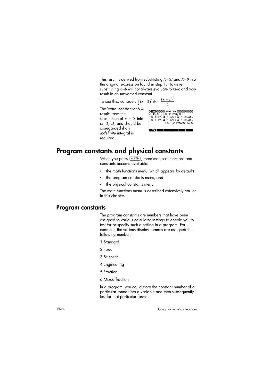 HP 39gs Graphing manual Program constants and physical constants 