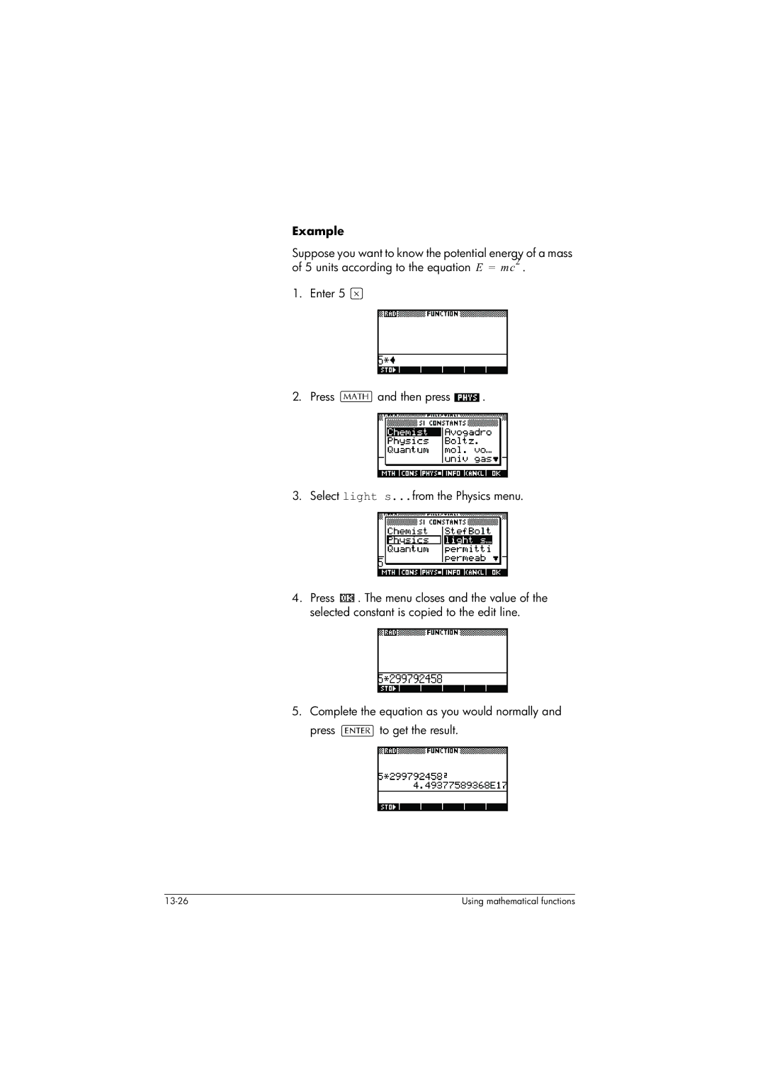 HP 39gs Graphing manual 13-26 