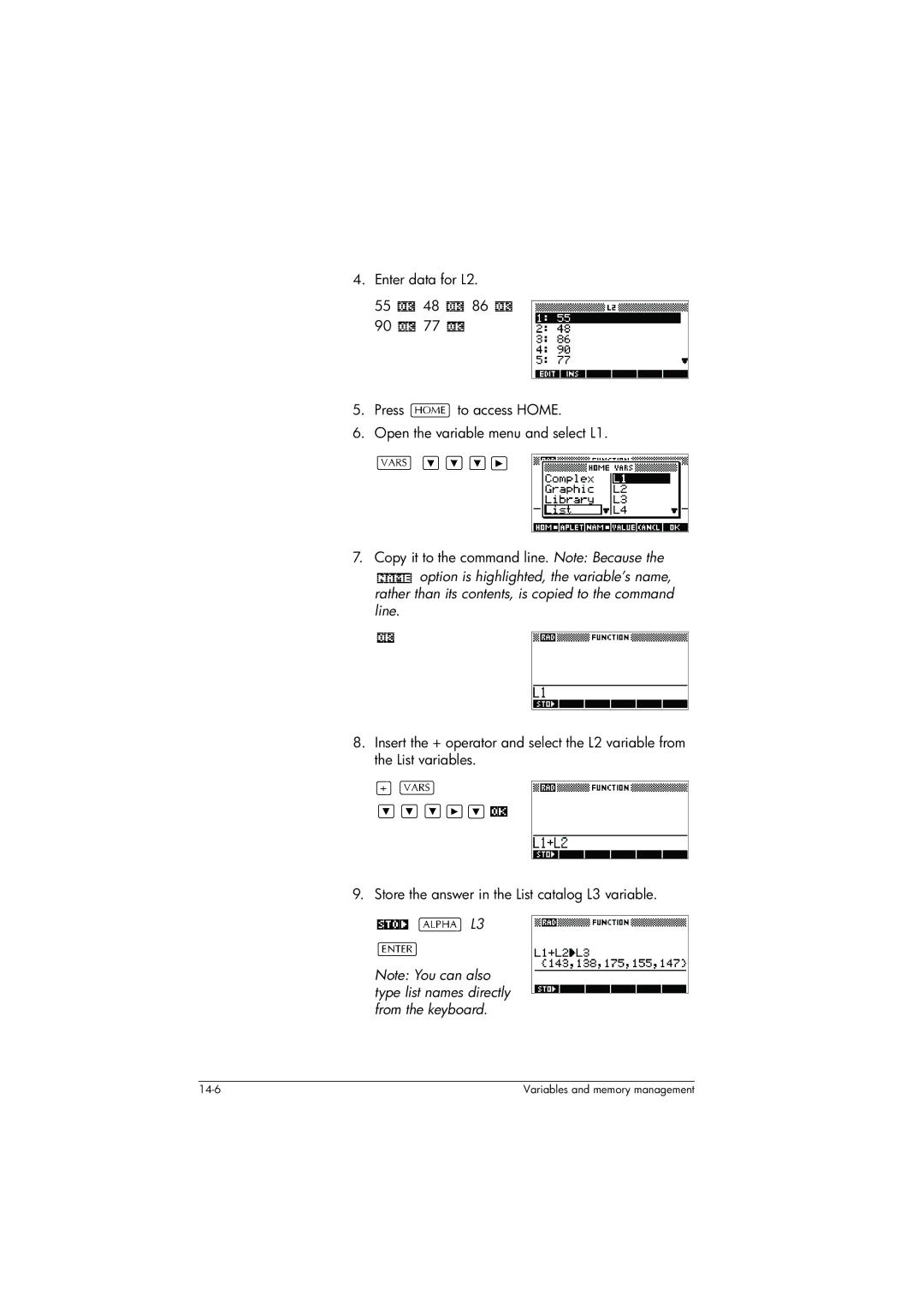 HP 39gs Graphing manual 14-6 