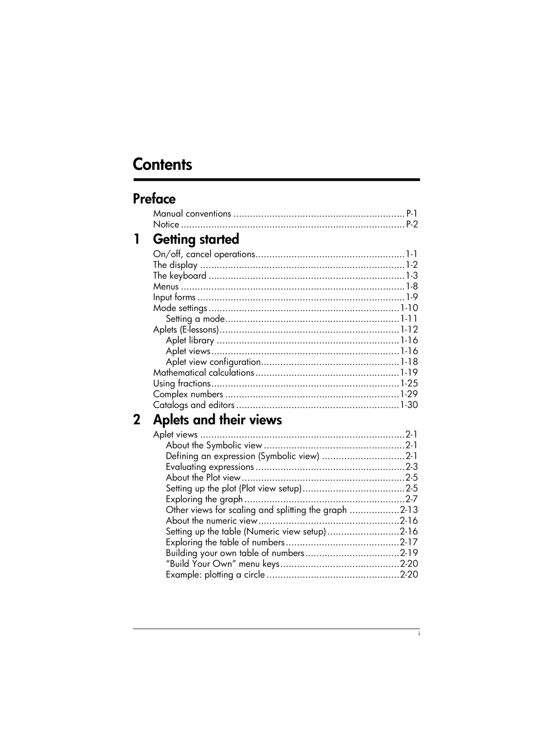 HP 39gs Graphing manual Contents 