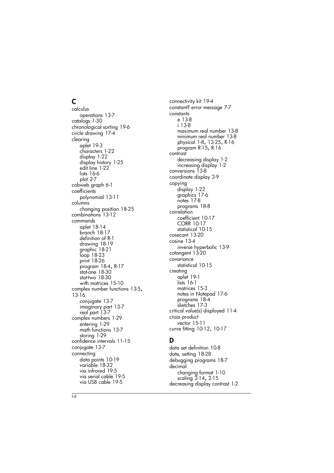 HP 39gs Graphing manual Contrast 