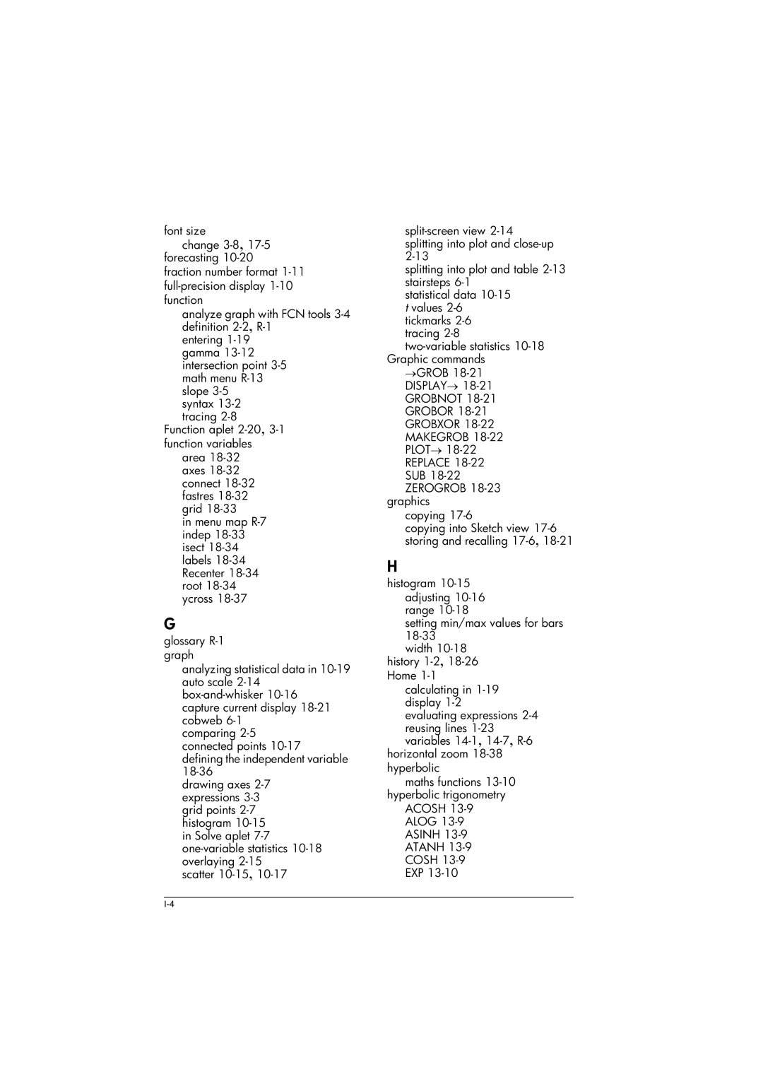 HP 39gs Graphing manual Grobor, Acosh Alog Asinh Atanh Cosh EXP 