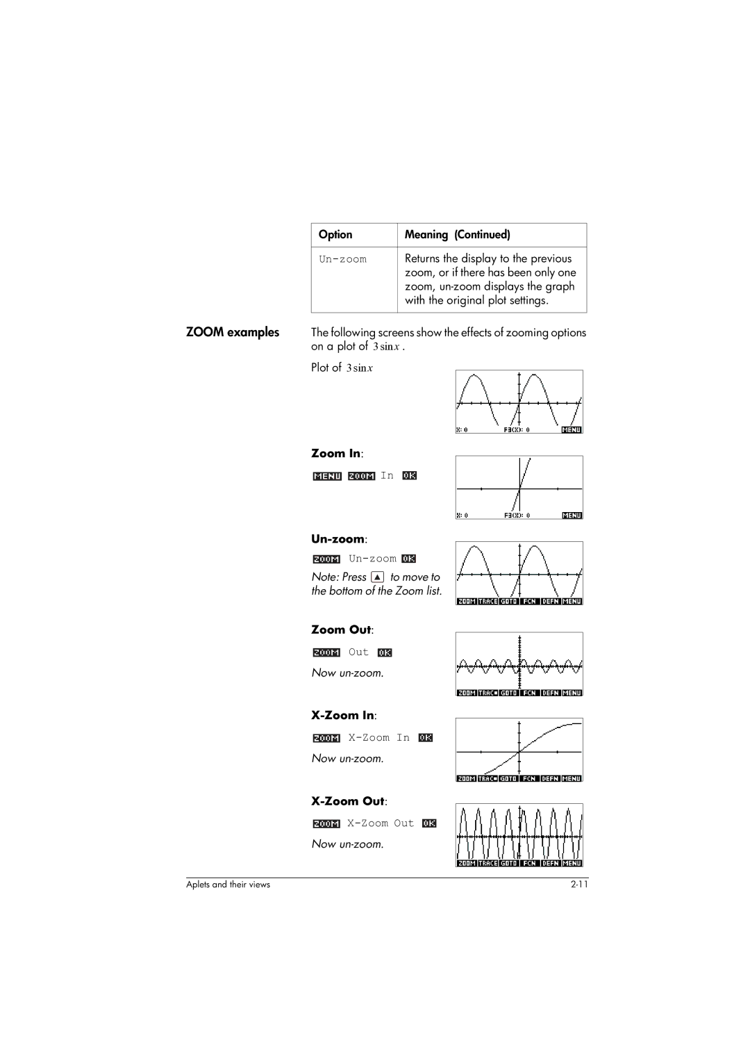 HP 39gs Graphing manual Un-zoom, Now un-zoom 