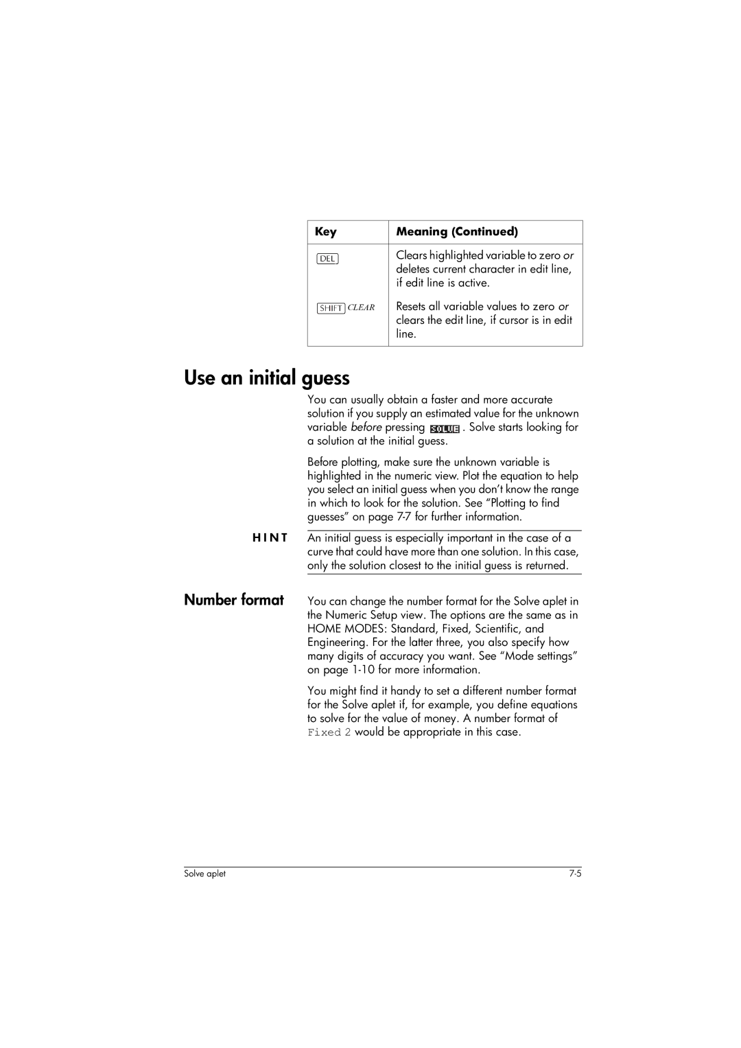 HP 39gs Graphing manual Use an initial guess 