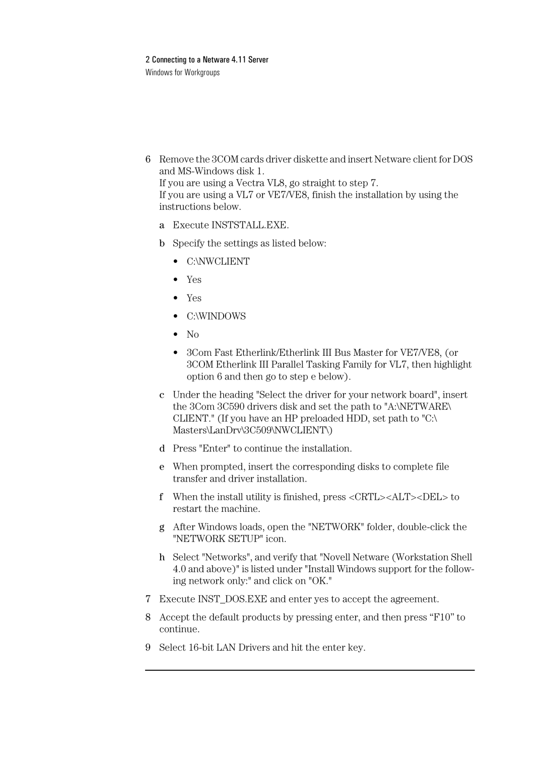 HP 3C509B-TP manual Nwclient 