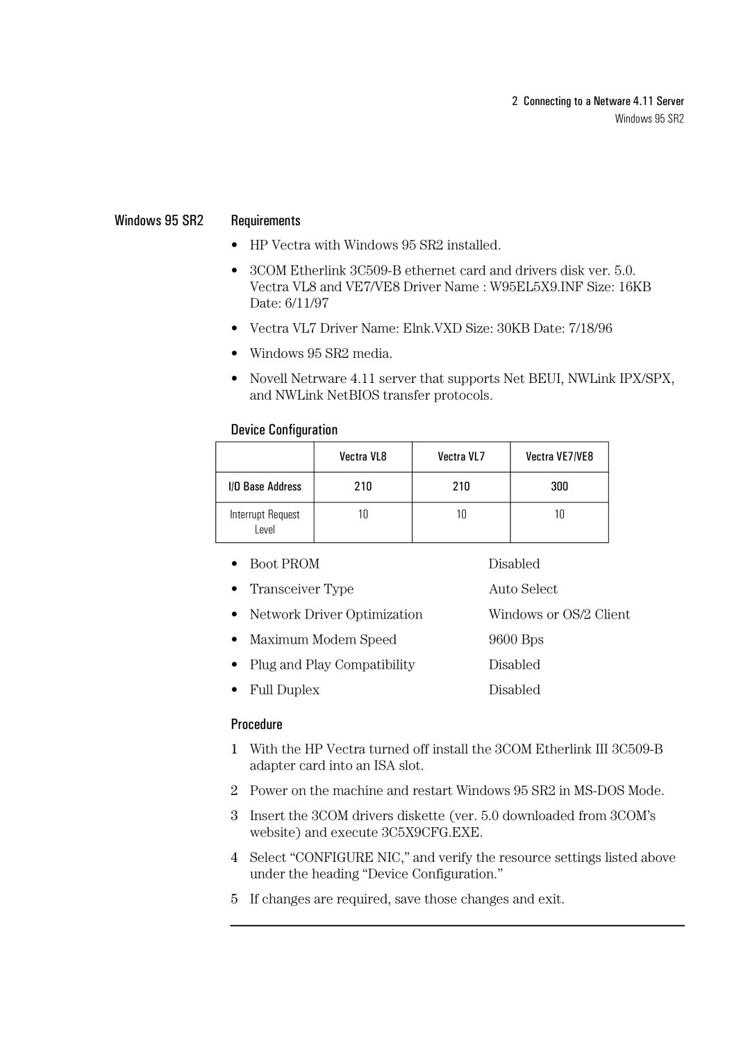 HP 3C509B-TP manual Date 6/11/97 