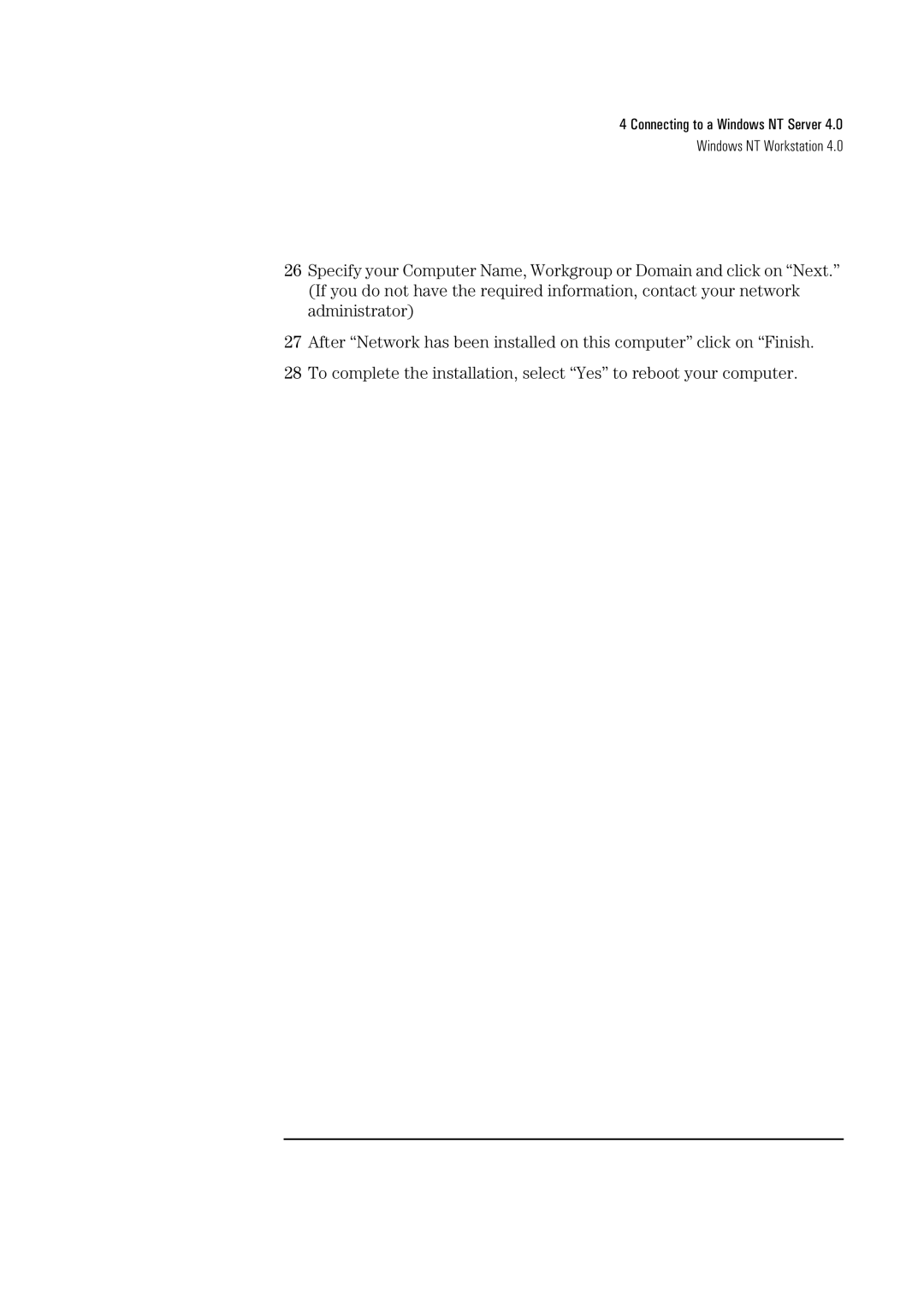 HP 3C590-TPO manual Connecting to a Windows NT Server Windows NT Workstation 