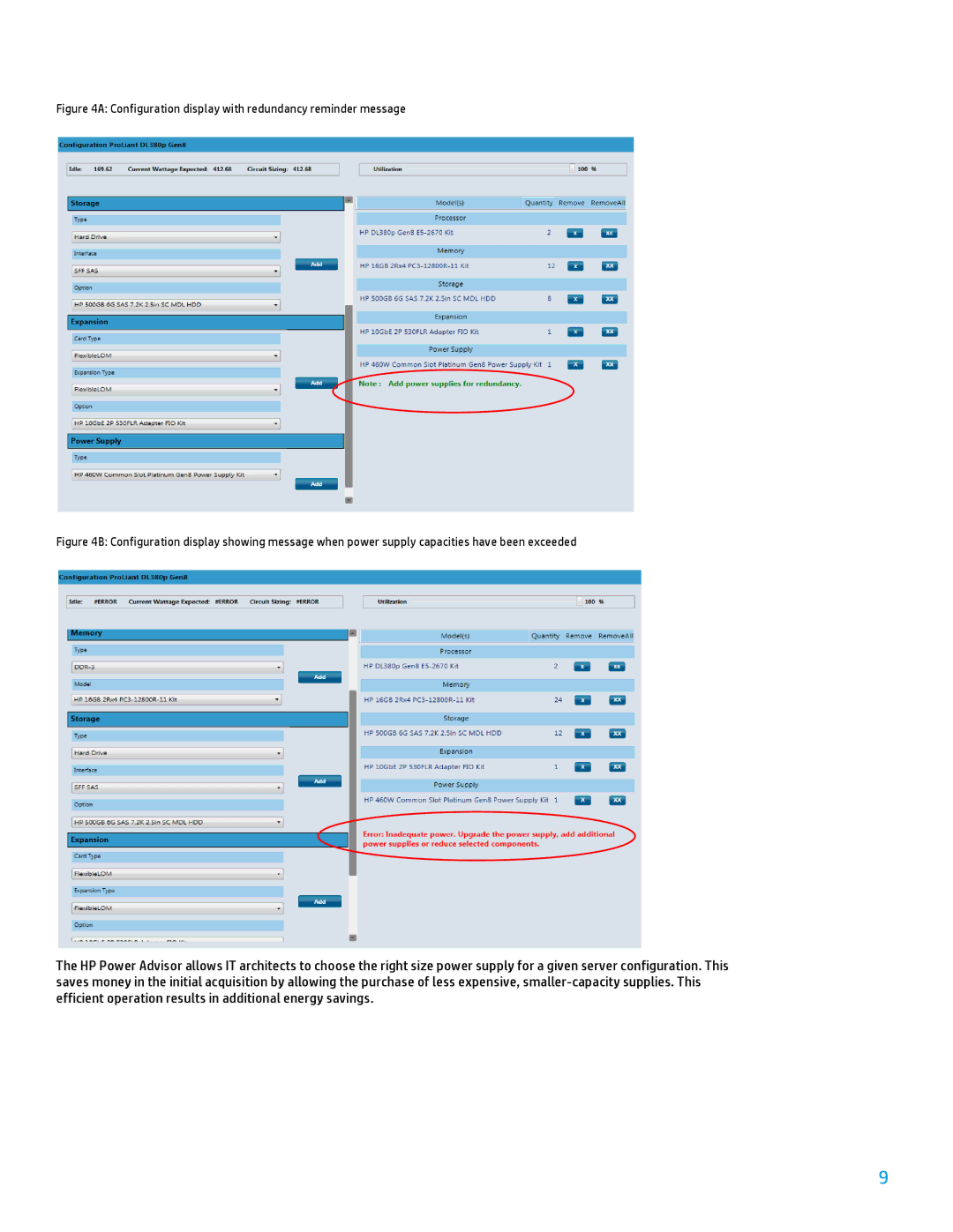 HP 3rd edition manual Configuration display with redundancy reminder message 