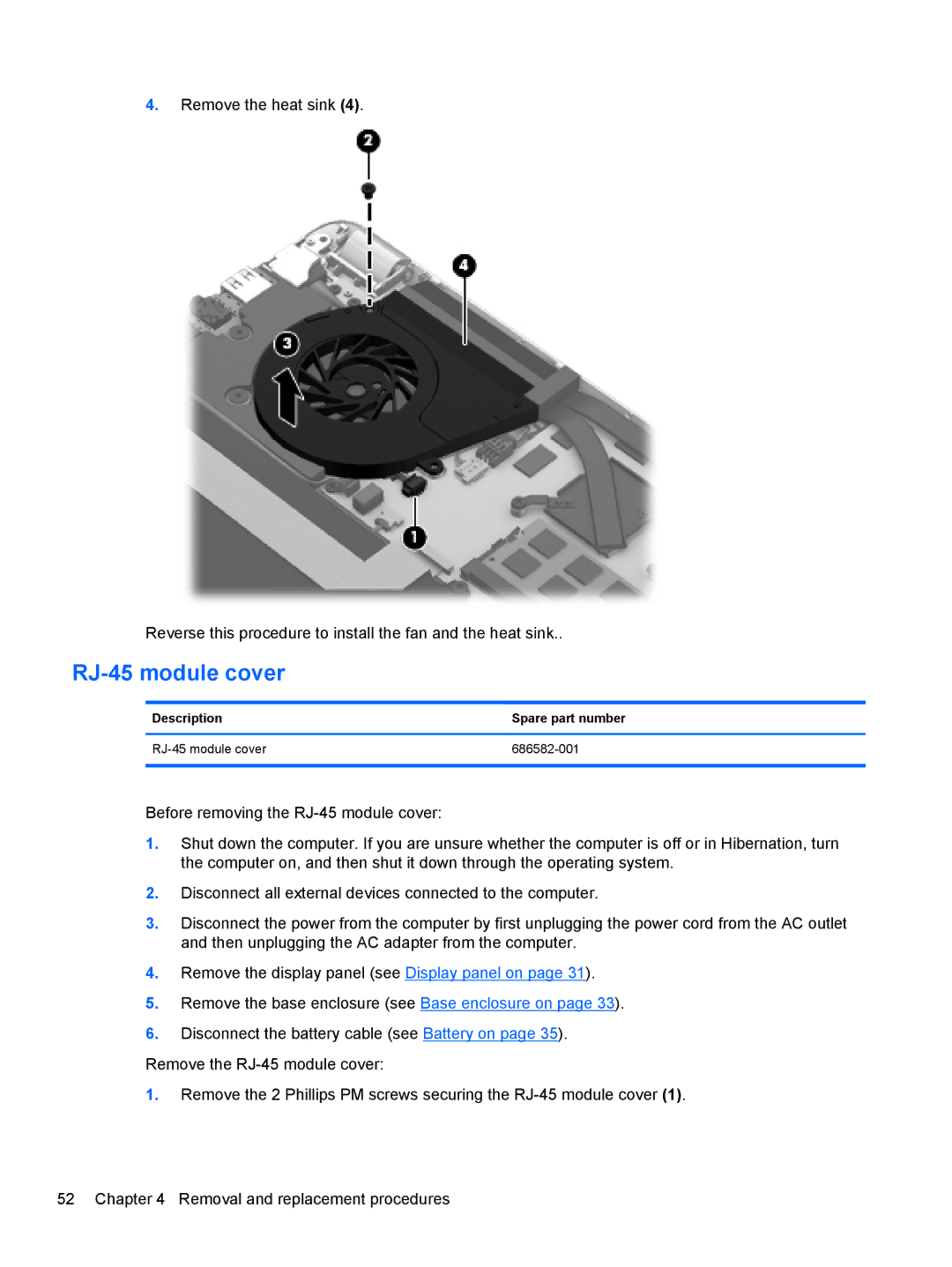 HP 4 B5T04UA, 4 B5T03UA manual RJ-45 module cover 