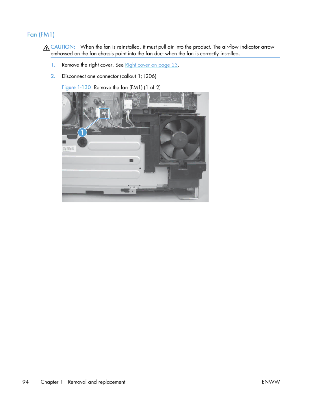 HP 400 manual Fan FM1 