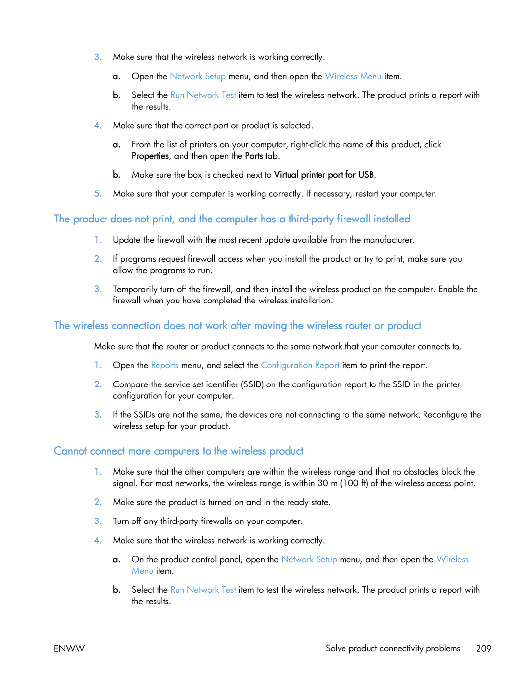 HP 400 manual Cannot connect more computers to the wireless product 