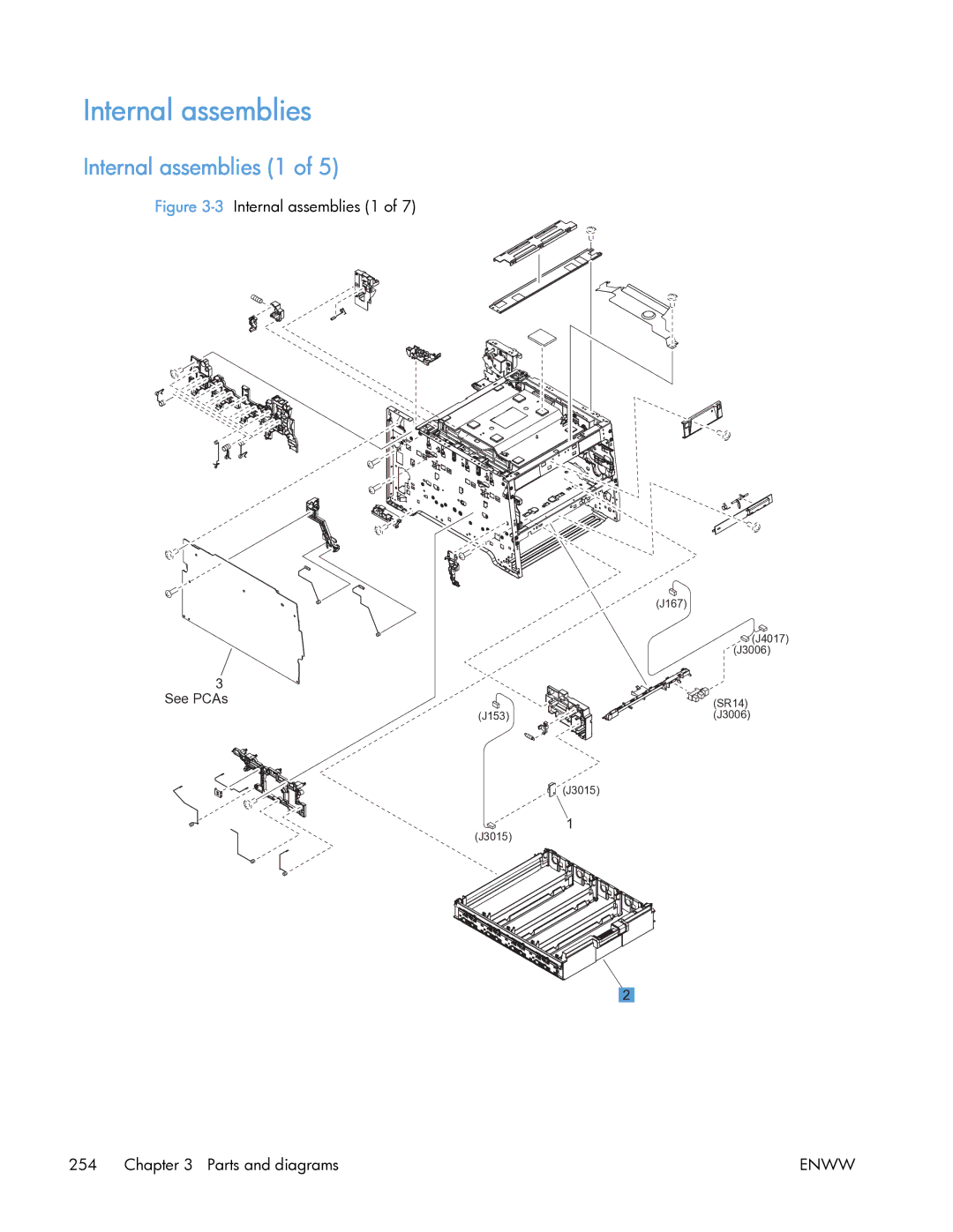 HP 400 manual Internal assemblies 1 