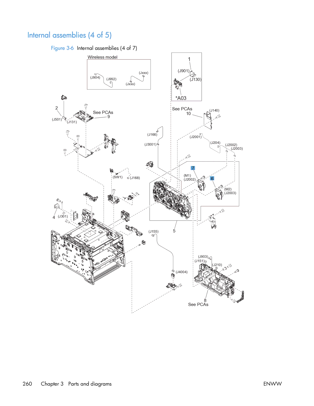 HP 400 manual Internal assemblies 4, A03 