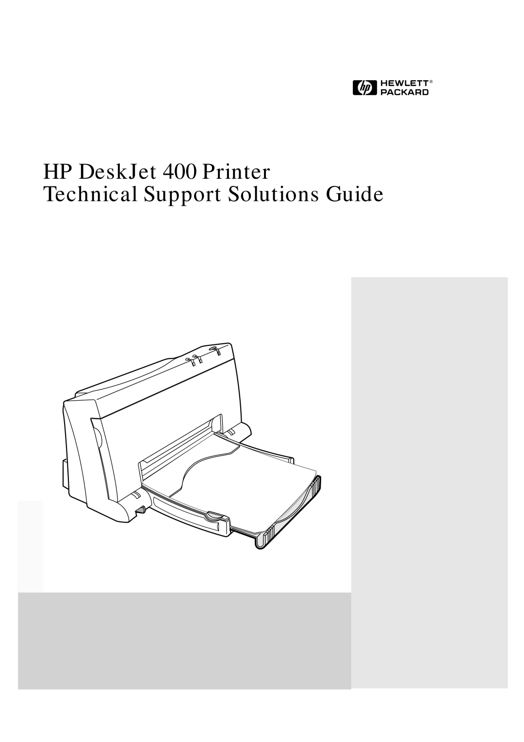 HP manual HP DeskJet 400 Printer Technical Support Solutions Guide 