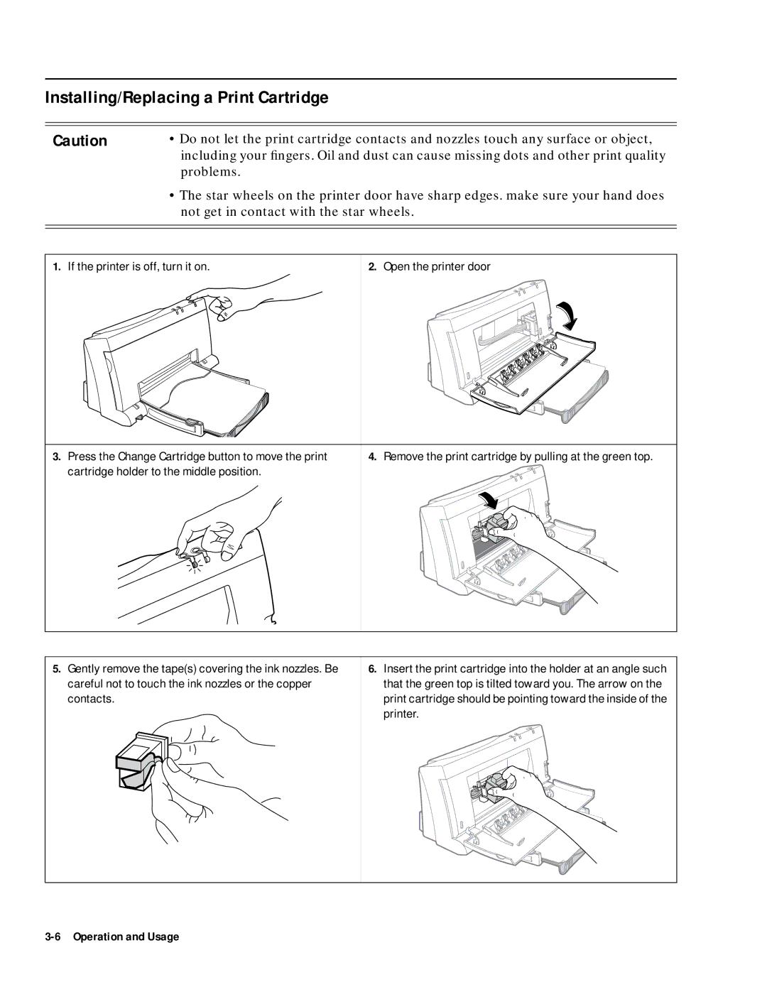 HP 400 manual Installing/Replacing a Print Cartridge 