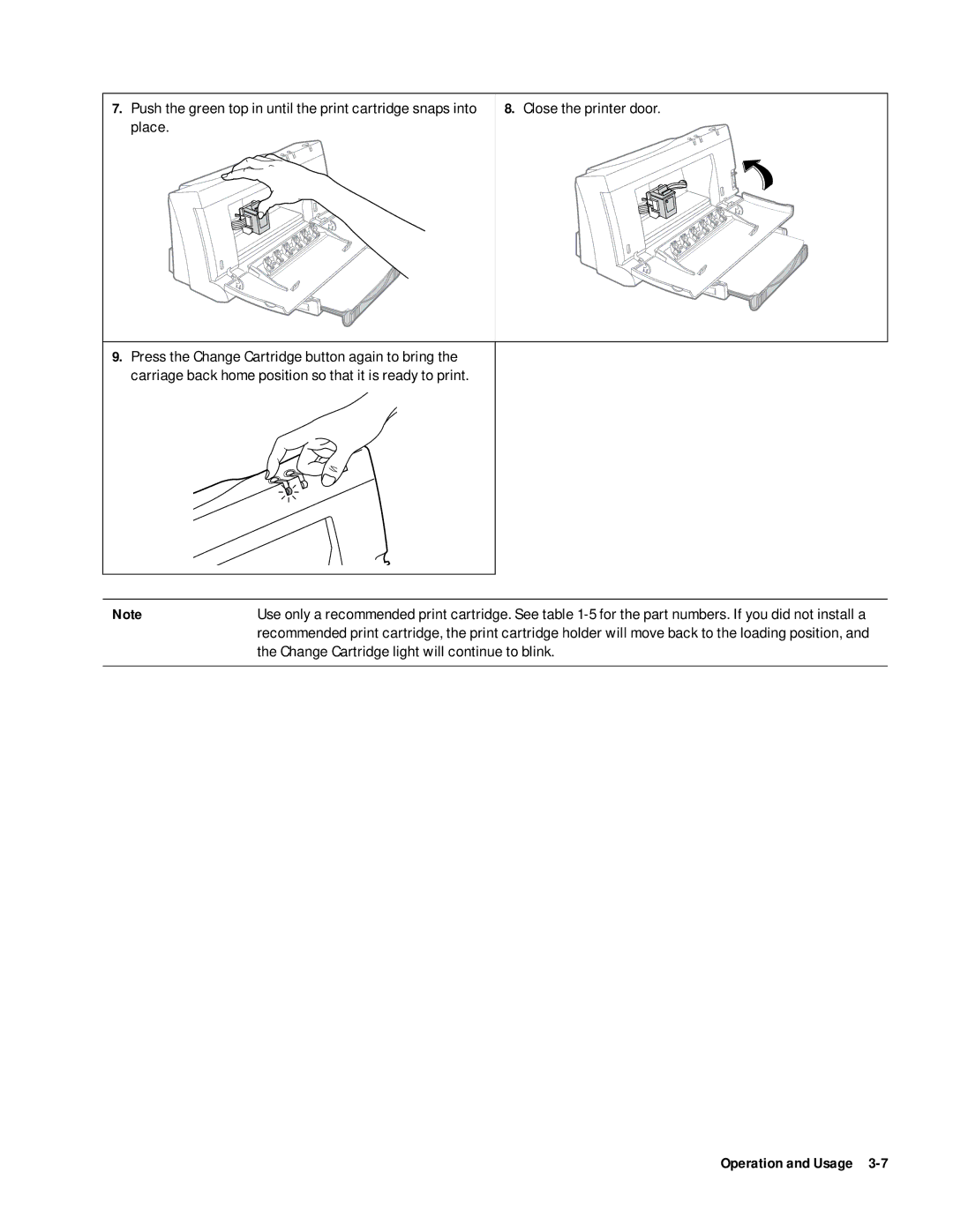 HP 400 manual Change Cartridge light will continue to blink 